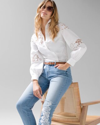 Mid-Rise Everyday Soft Denim™ Lace Girlfriend Jeans