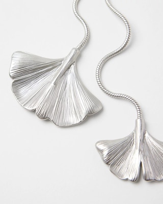Silvertone Leaf Y-Necklace click to view larger image.