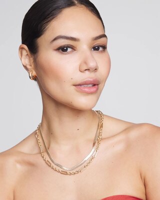 Convertible Gold Snake Chain Multi-Strand Necklace