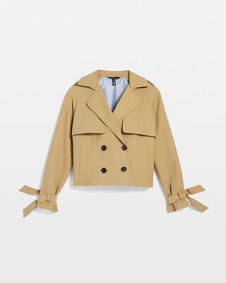 Petite Cropped Trench Coat click to view larger image.