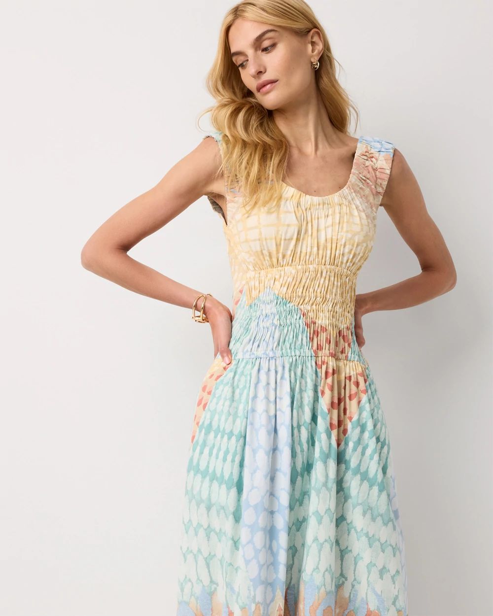 Petite Ruched Tank Midi Dress