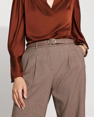 High-Rise Belted Tweed Wide-Leg Pant click to view larger image.