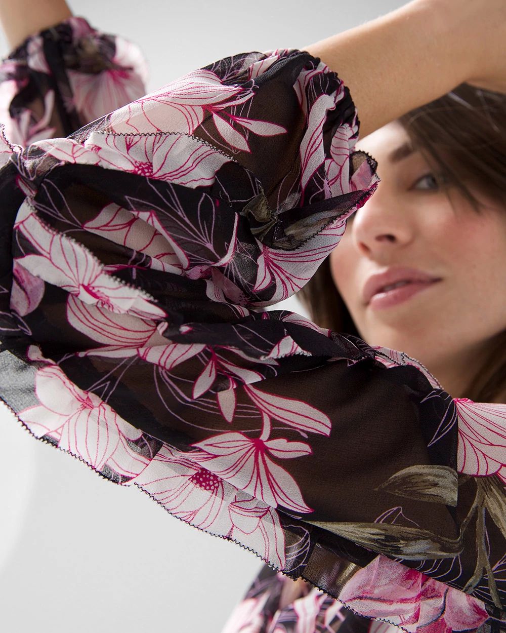 Ruffle-Sleeve Blouse