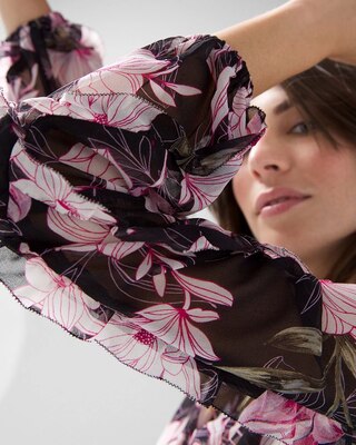 Ruffle-Sleeve Blouse