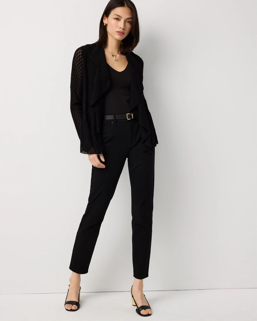 Long Sleeve Pointelle Peplum Sweater Cardigan