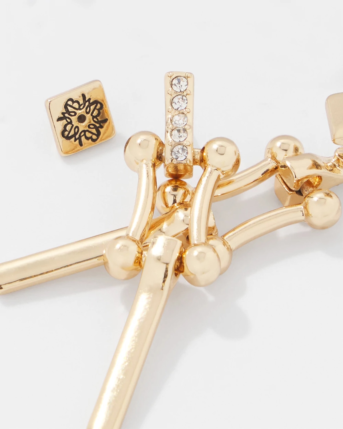 White House Black Market Pave Links Earrings | In Gold