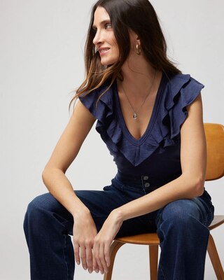 Ruffle Neck Tee