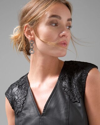 Coated Denim & Lace Dress