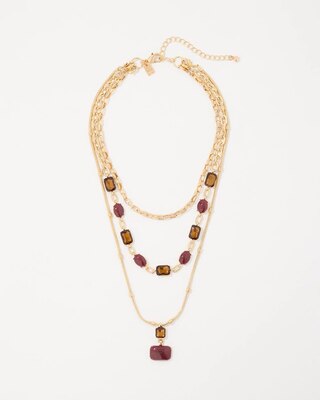 Mixed Stone Convertible Necklace click to view larger image.