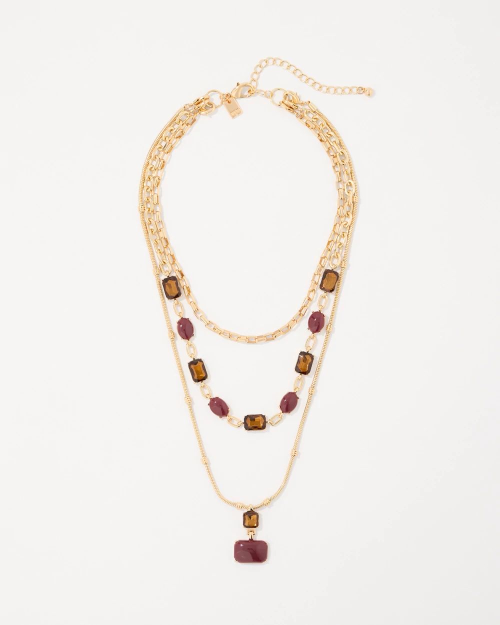 Mixed Stone Convertible Necklace click to view larger image.
