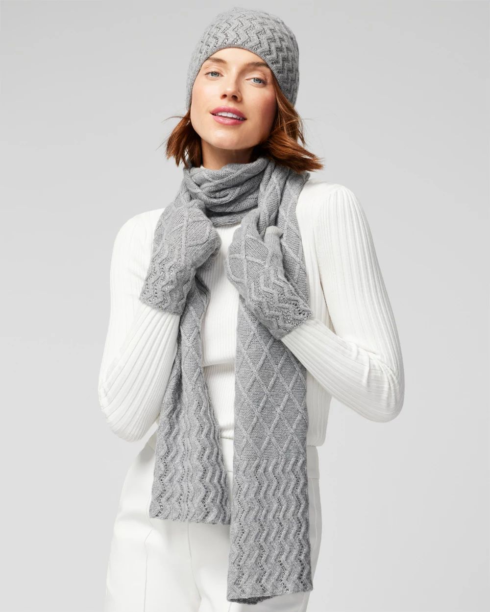 Rhinestone Patterned Scarf