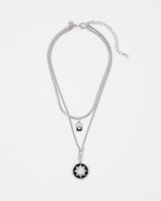 Silver Onyx Charm Necklace click to view larger image.