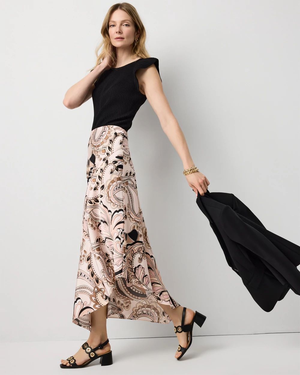 Satin Slip Midi Skirt