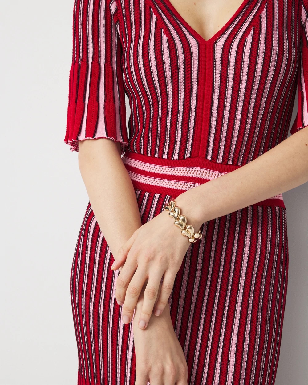 Sculptural Hearts Stretch Bracelet