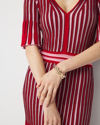 Sculptural Hearts Stretch Bracelet