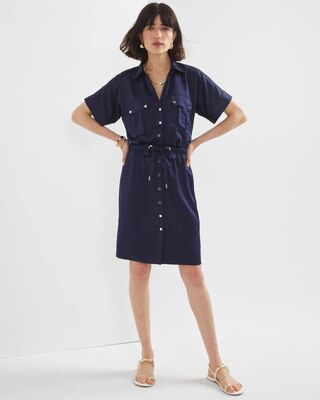 Short Sleeve Utility Shirt Dress