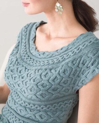 Off-the Shoulder Cable Pullover