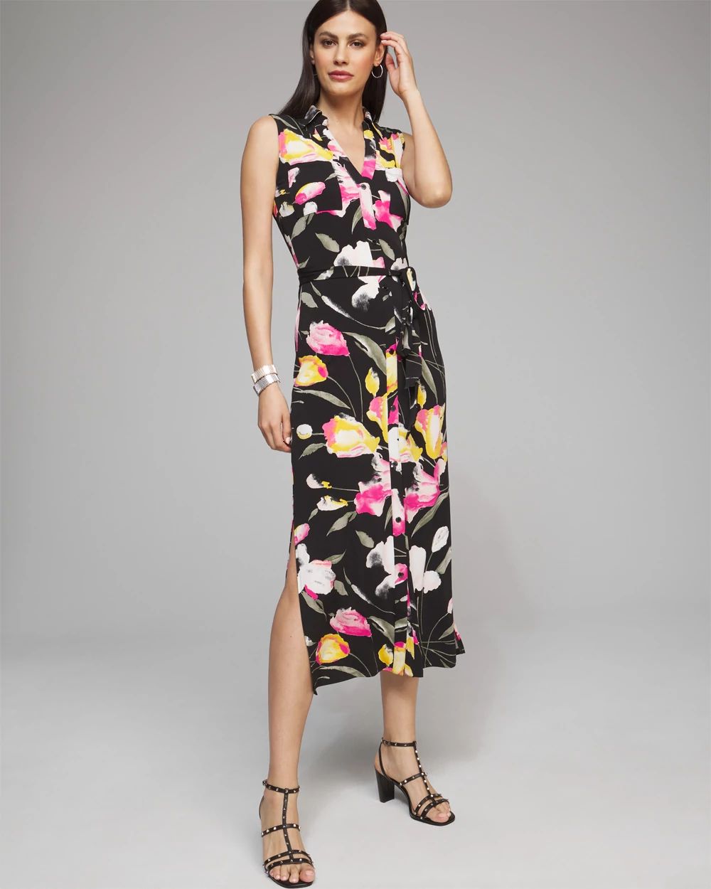 Outlet WHBM Sleeveless Utility Midi Dress