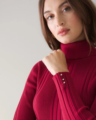 Long Sleeve Transfer Rib Turtleneck