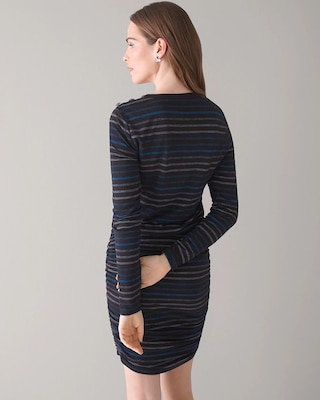 Ruched Blouson Lurex Knit Dress click to view larger image.