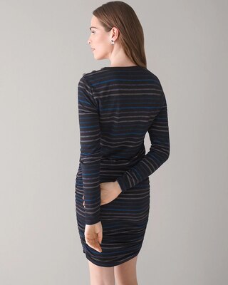 Ruched Blouson Lurex Knit Dress