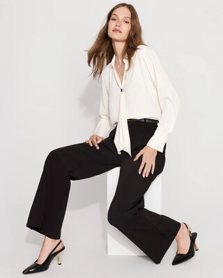 Tie-Detail Crepe Blouse click to view larger image.