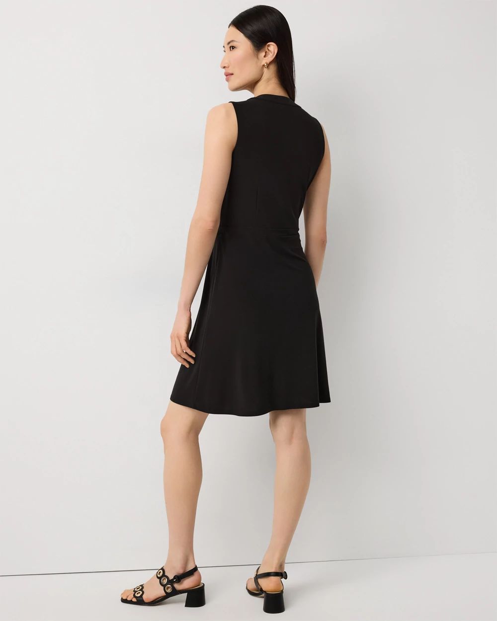 Petite Sleeveless Button Front Dress