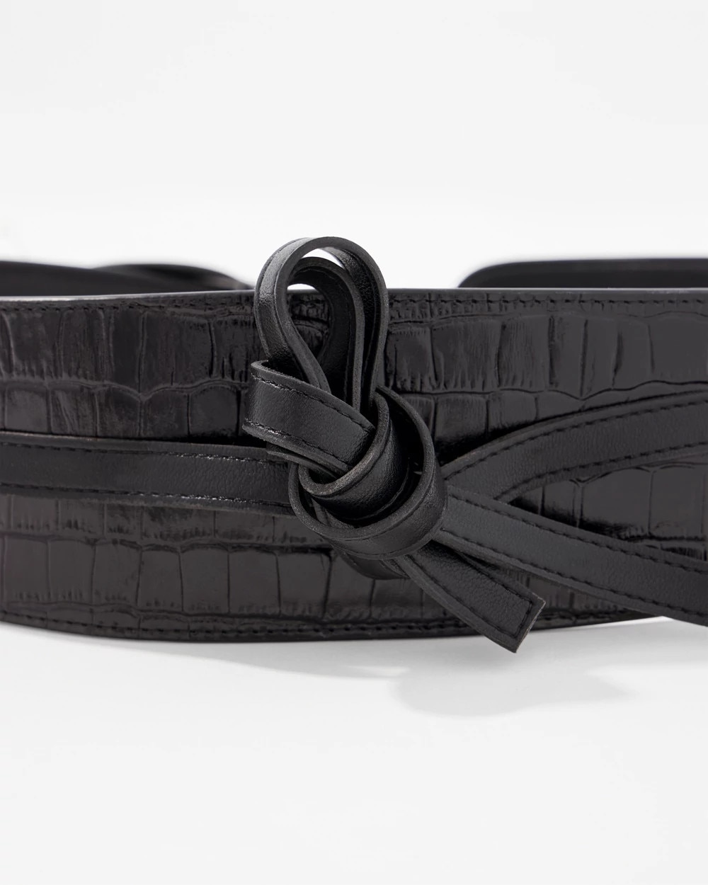 Leather Croc Obi Belt - image 4
