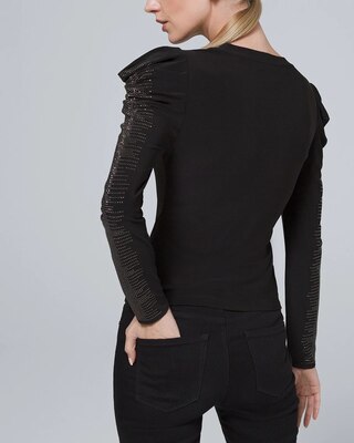 Studded Puff-Sleeve Top