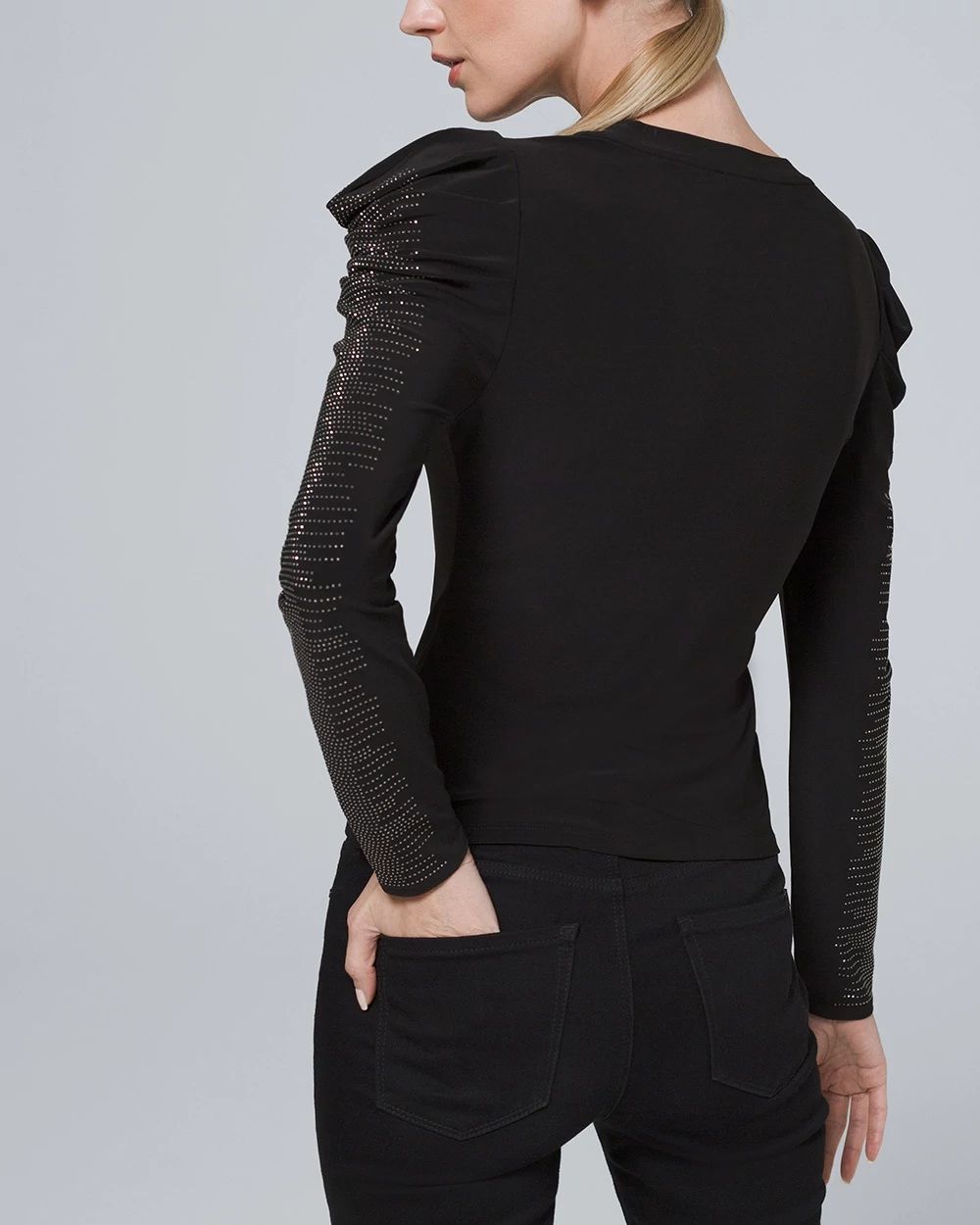 Studded Puff-Sleeve Top