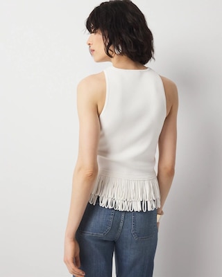 Fringe Hem Sweater Tank click to view larger image.
