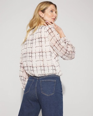 Crinkle Chiffon Surplice Blouse click to view larger image.