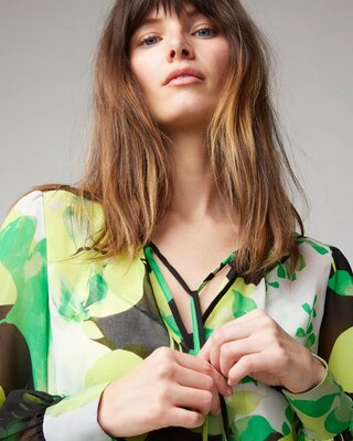 Chiffon Tie-Neck Blouse