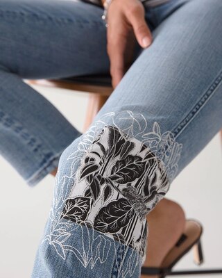 High-Rise Everyday Soft Denim™ Patchwork Straight Jeans