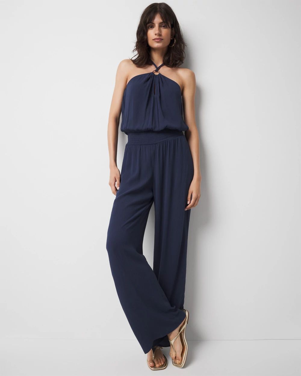 Halter O-Ring Jumpsuit Coverup
