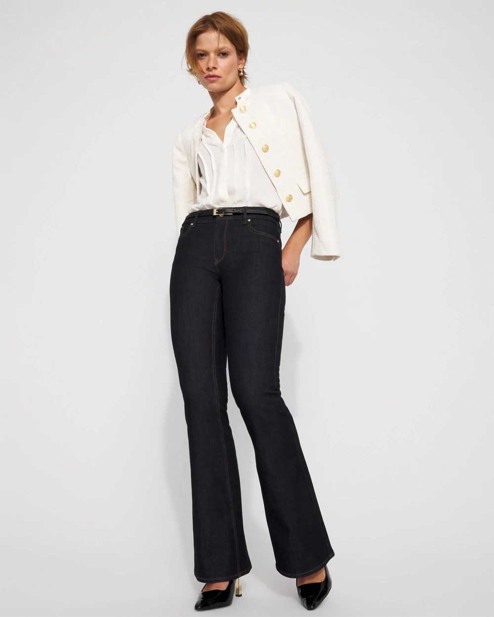 Elbow Sleeve Y-Neck Shirt