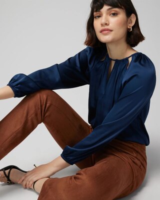 Long Sleeve Cutout Detail Blouse