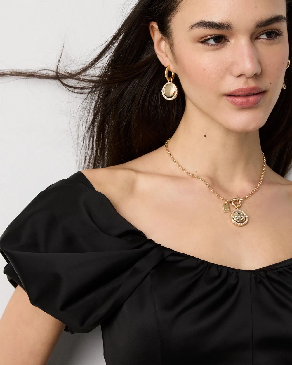 Off-The-Shoulder Satin Midi Dress