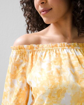 Off-the-Shoulder Clip-Print Top
