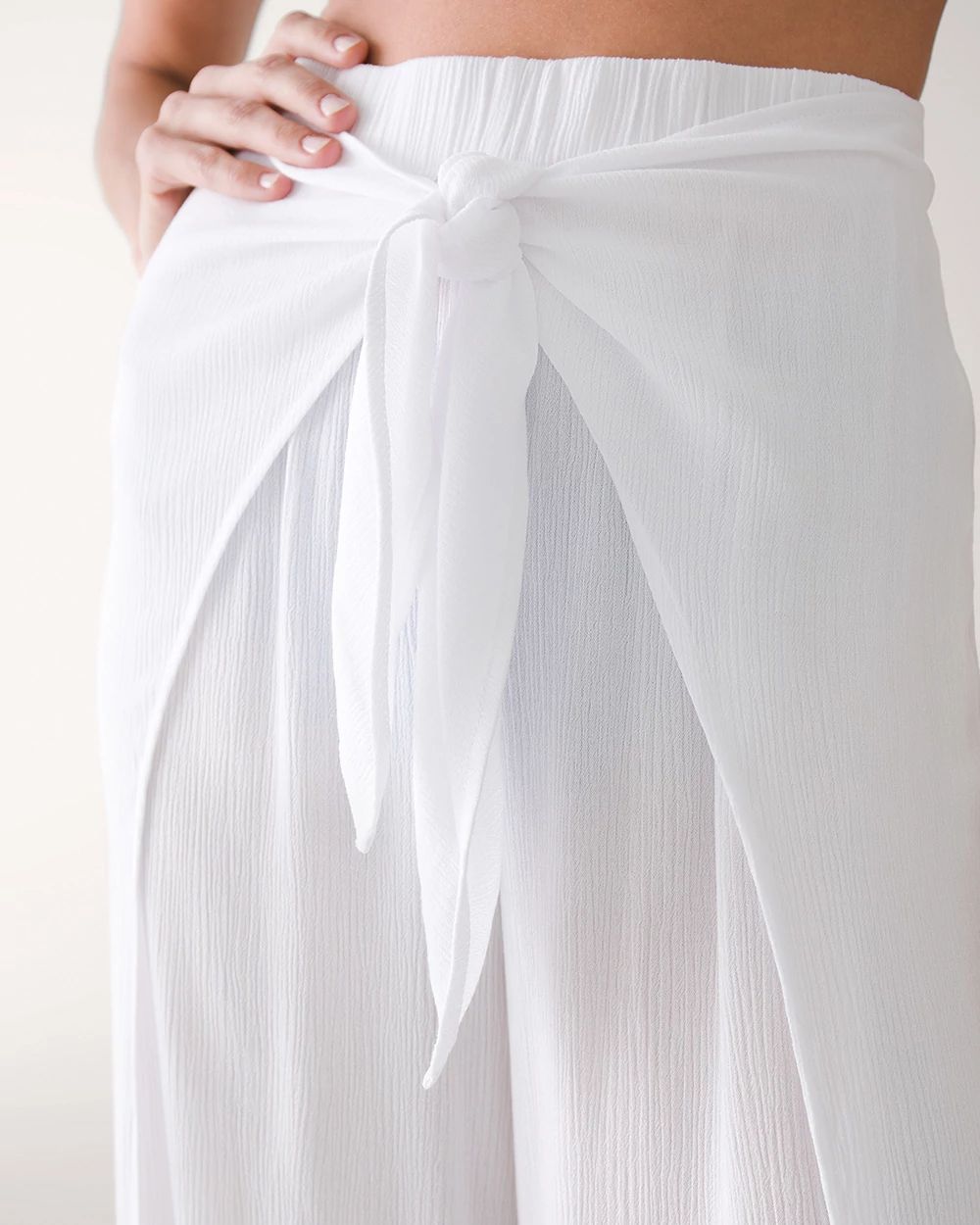 Tie-Front Wrap Beach/Swim Pants