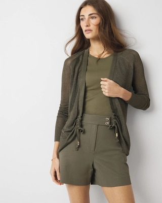 Mesh Cinched Cardigan