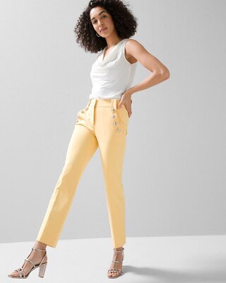 WHBM® Jolie Button Straight Comfort Stretch Pant