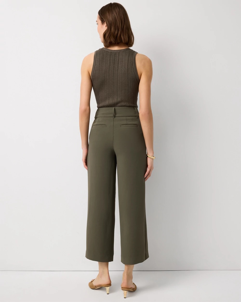 High Rise Wide Leg Cropped Pant
