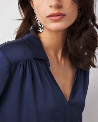 Satin Surplice Blouse click to view larger image.