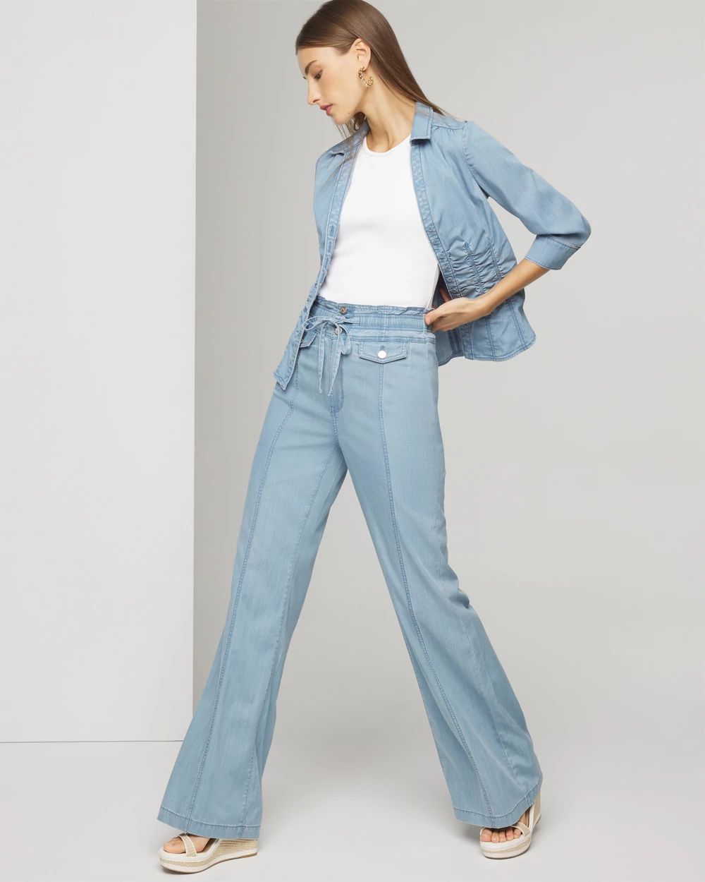 Petite Extra High-Rise Wide-Leg Jeans click to view larger image.