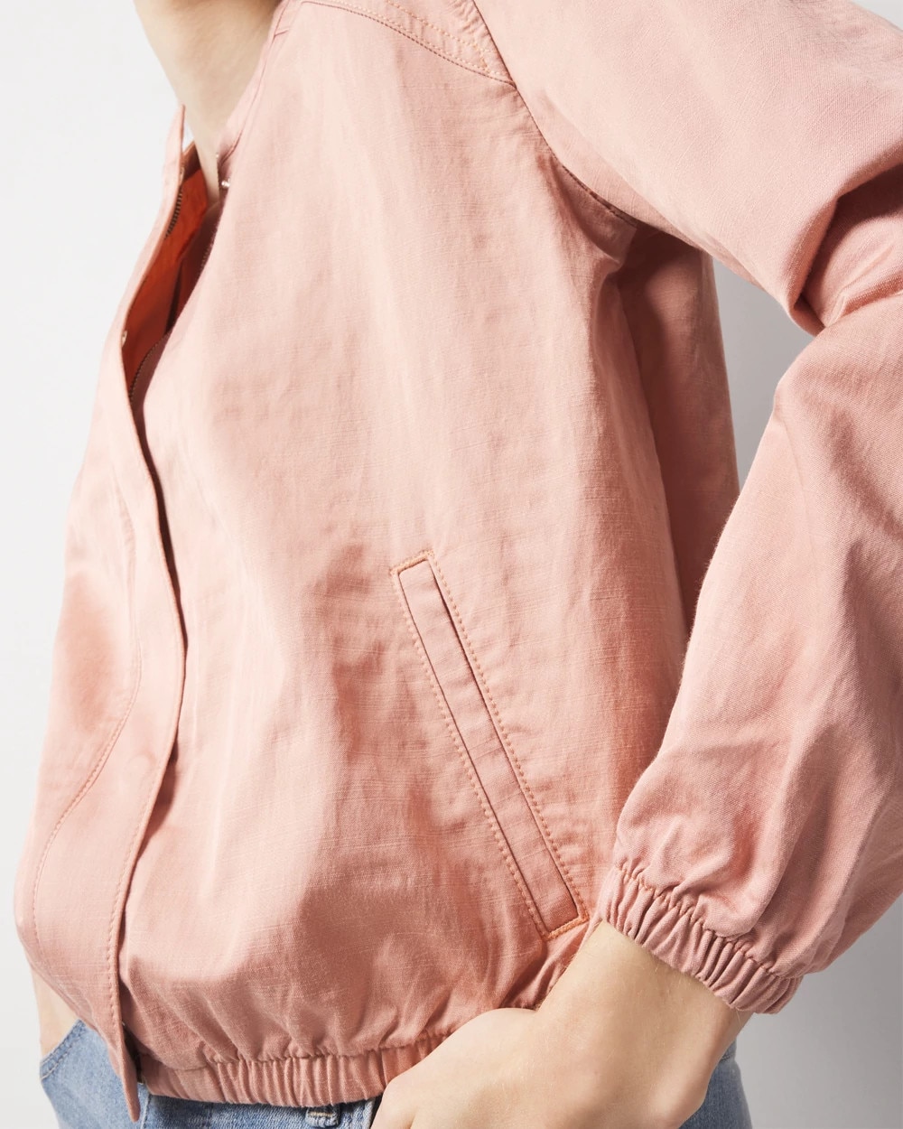 Washed Satin Bomber Jacket