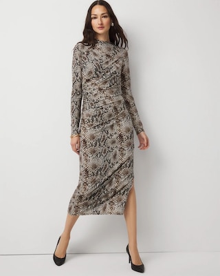 Asymmetrical Mockneck Bodycon Dress