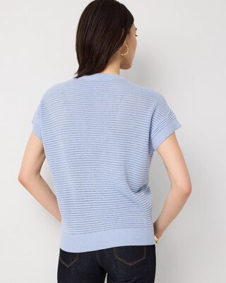 Metallic Stitch Short Sleeve Pullover click to view larger image.