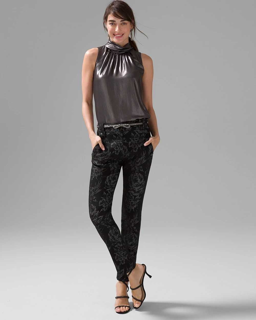 Petite WHBM® Jolie Button Straight Luxe Stretch Pant