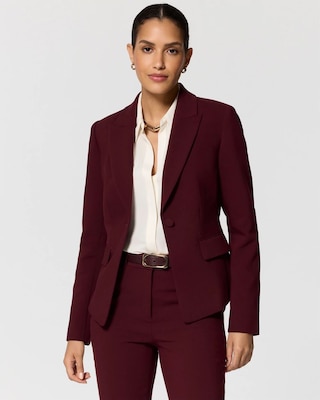 Luxe Stretch Cropped One-Button Blazer